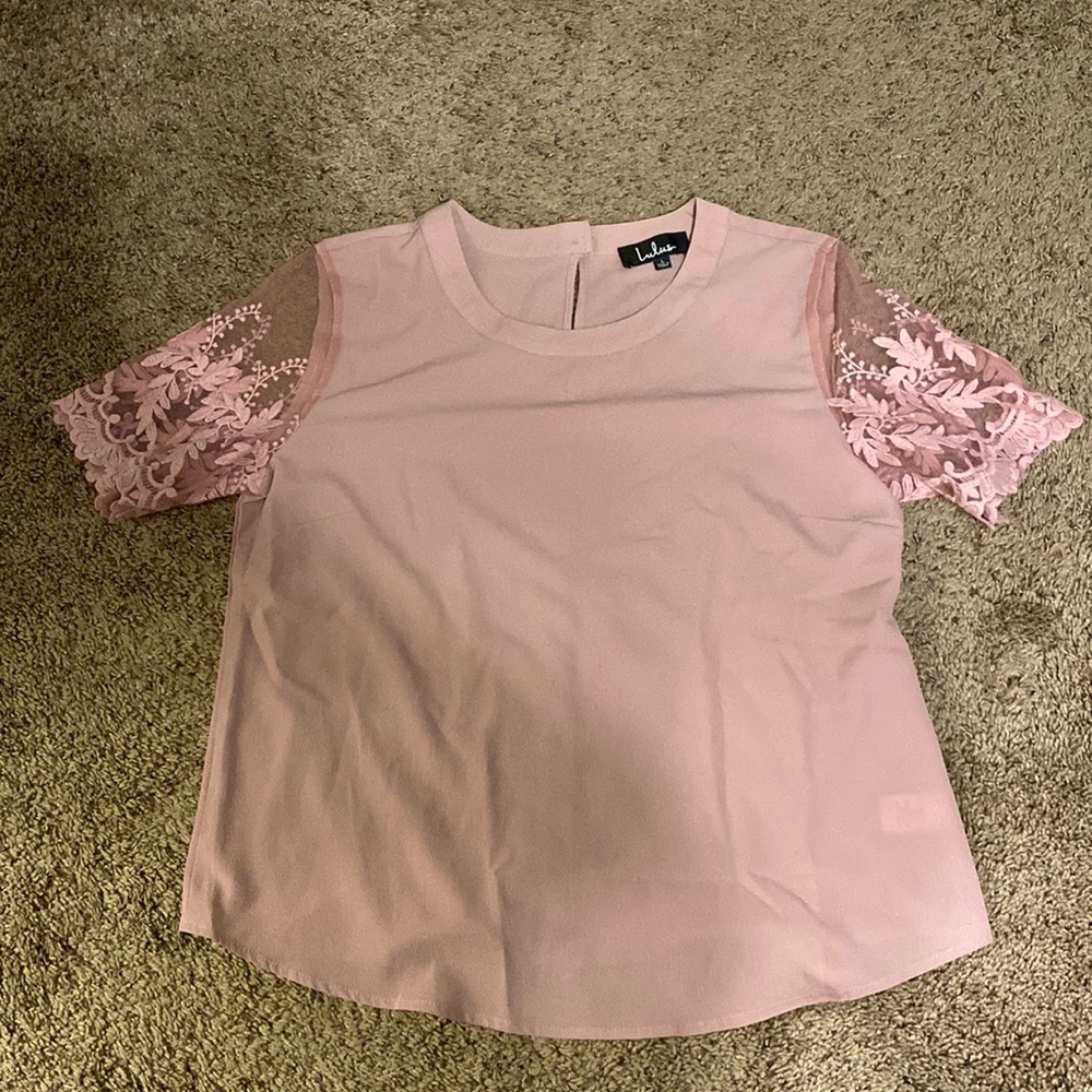 Lulus Dusty Rose Embroidered Top